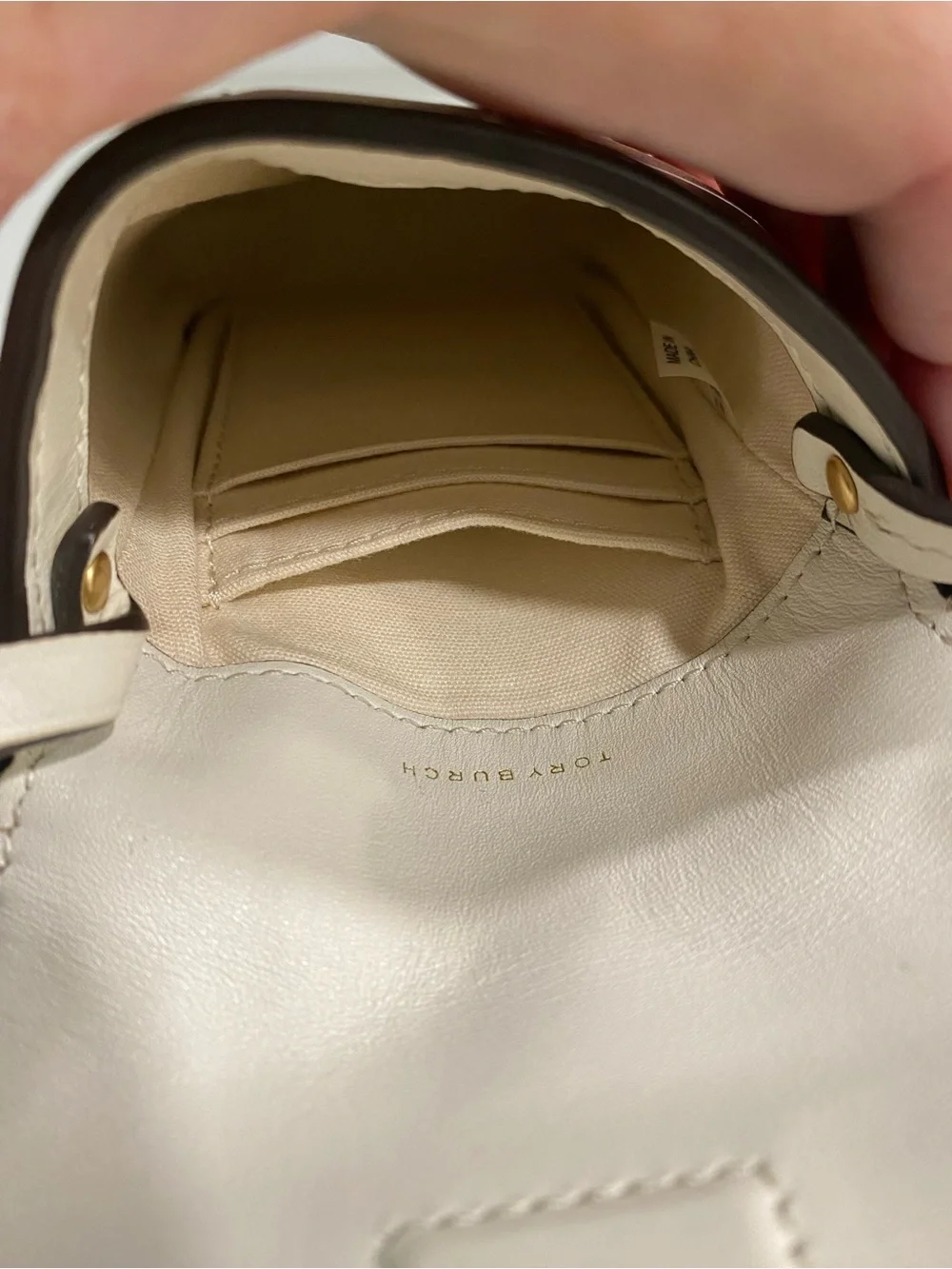 Tory Burch Cream Leather Miller phone Crossbody - Picture 8 of 15